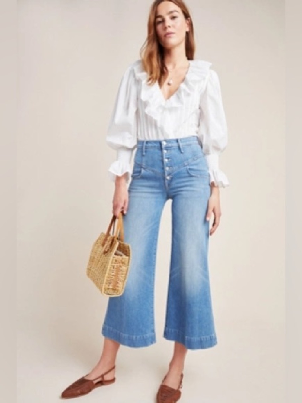 MOTHER The Swooner Roller Yoke Front Ankle Jeans in Post No Bills size 26
